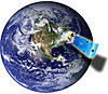 image:  earth with satellite