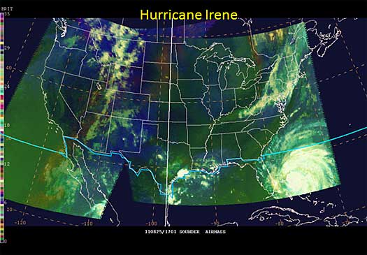 image: The PGLM flash extent density is on the left with the corresponding radar reflectivity on the right. image: The PGLM flash extent density is on the left with the corresponding radar reflectivity on the right.