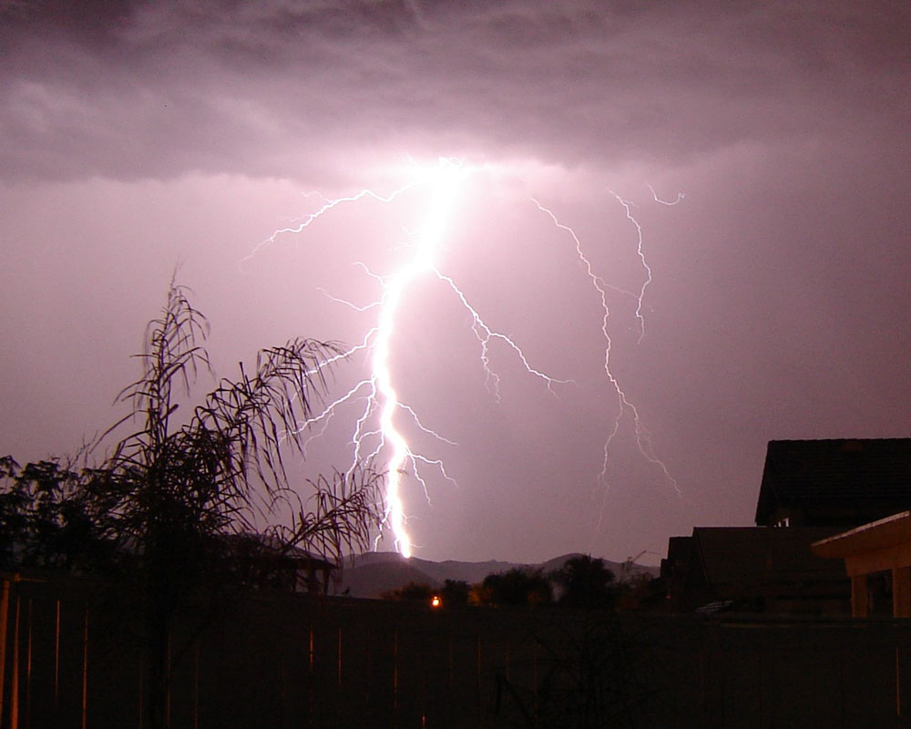Lightning captured in Temescal Valley, California. Photo courtesy of Willi Wilkins.