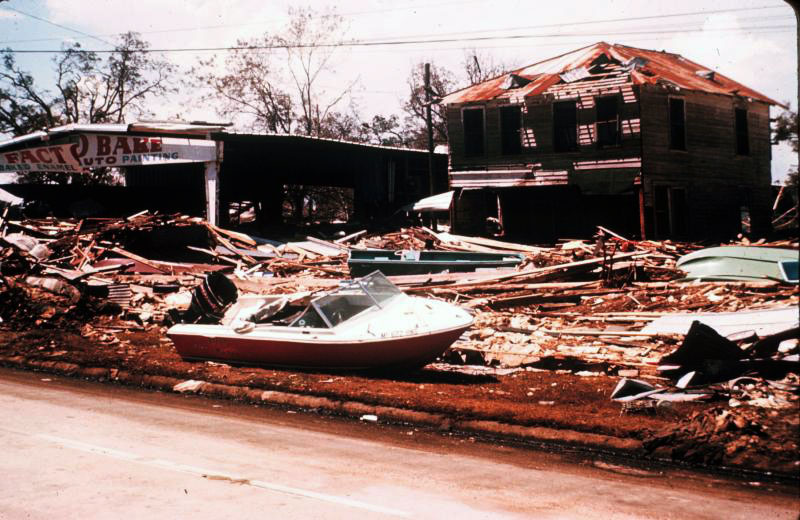 Damage from Hurricane Camille in 1969. 