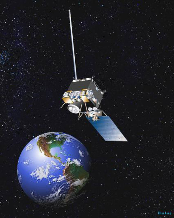 Artist rendering of GOES-15 satellite in space. Credit: NOAA