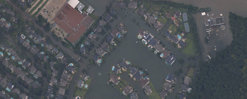 Aerial photo of West Houston after Hurricane Harvey. Courtesy of NOAA Ocean Service. 