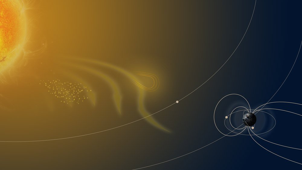 This graphic depicts space weather. Credit: NOAA