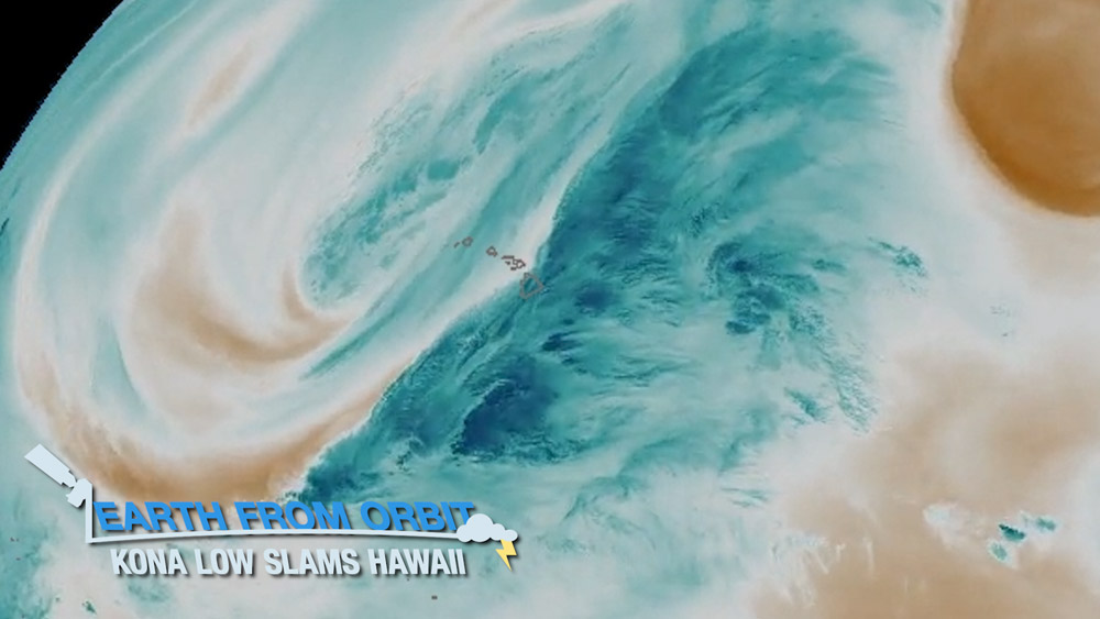 Earth from Orbit: Kona Low Slams Hawaii