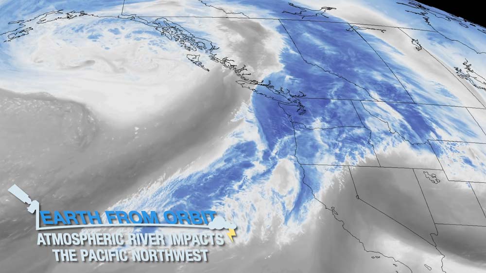 Earth fom Orbit: Atmospheric Rivers Drench the Pacific Northwest