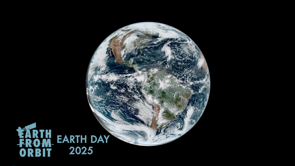 An image of the earth with Happy Earth Day from NOAA Satellites text