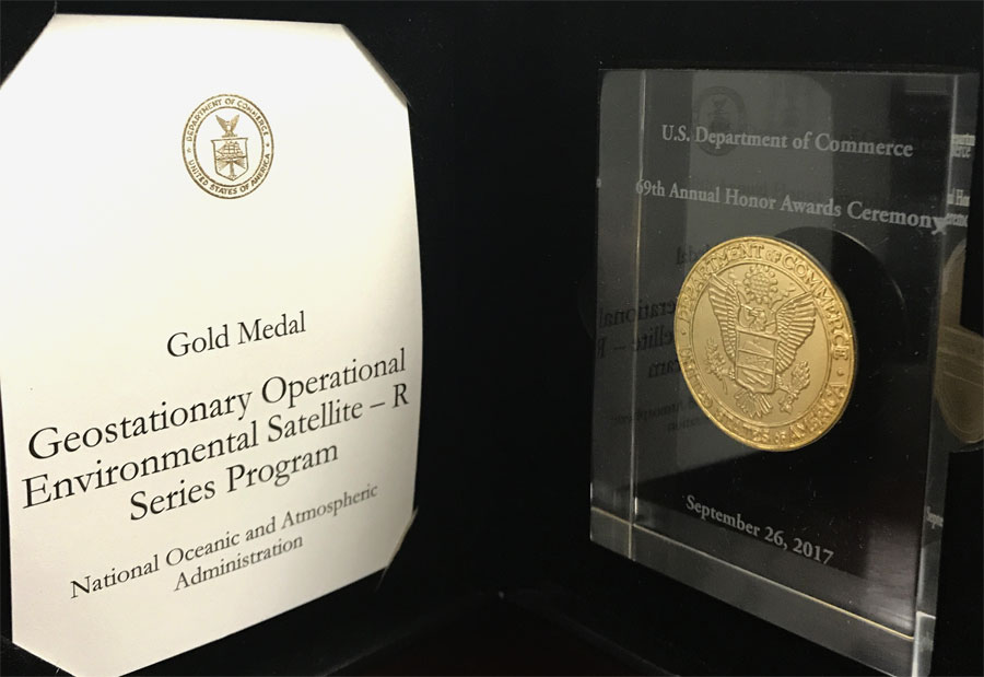 GOES-R Series Program Presented with Department of Commerce Gold Award