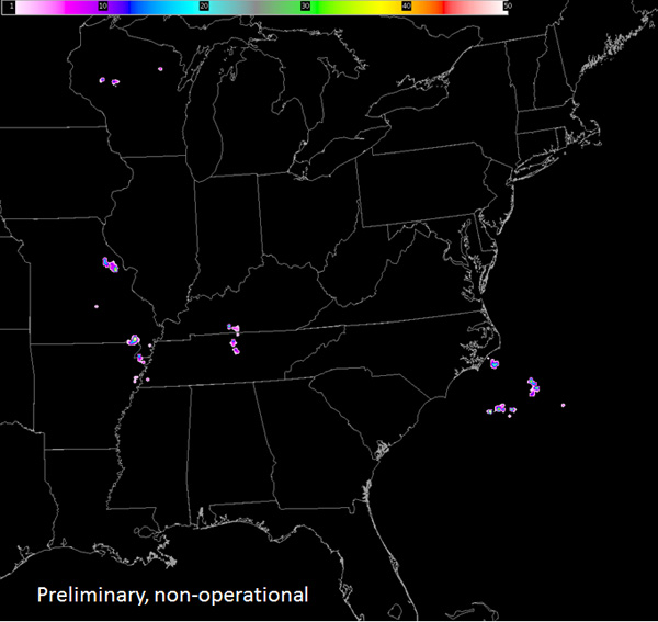 GLM lightning density