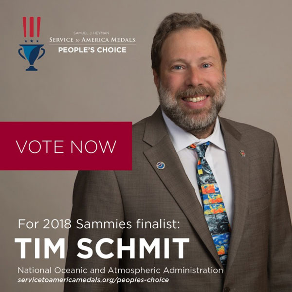 Vote NOAA’s Tim Schmit Nominated for a Samuel J. Heyman Service to America Medal