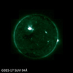 View HIGHEST REZ Version in new window. First GOES-17 SUVI Images Capture Solar Flare 94 Å