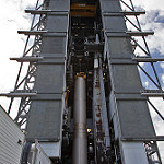 GOES-S Atlas V First Stage Booster on Stand